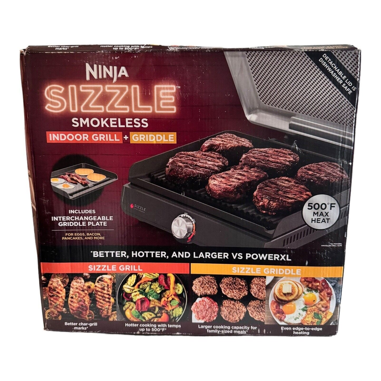 Ninja GR101 Sizzle Smokeless Indoor Grill & Griddle