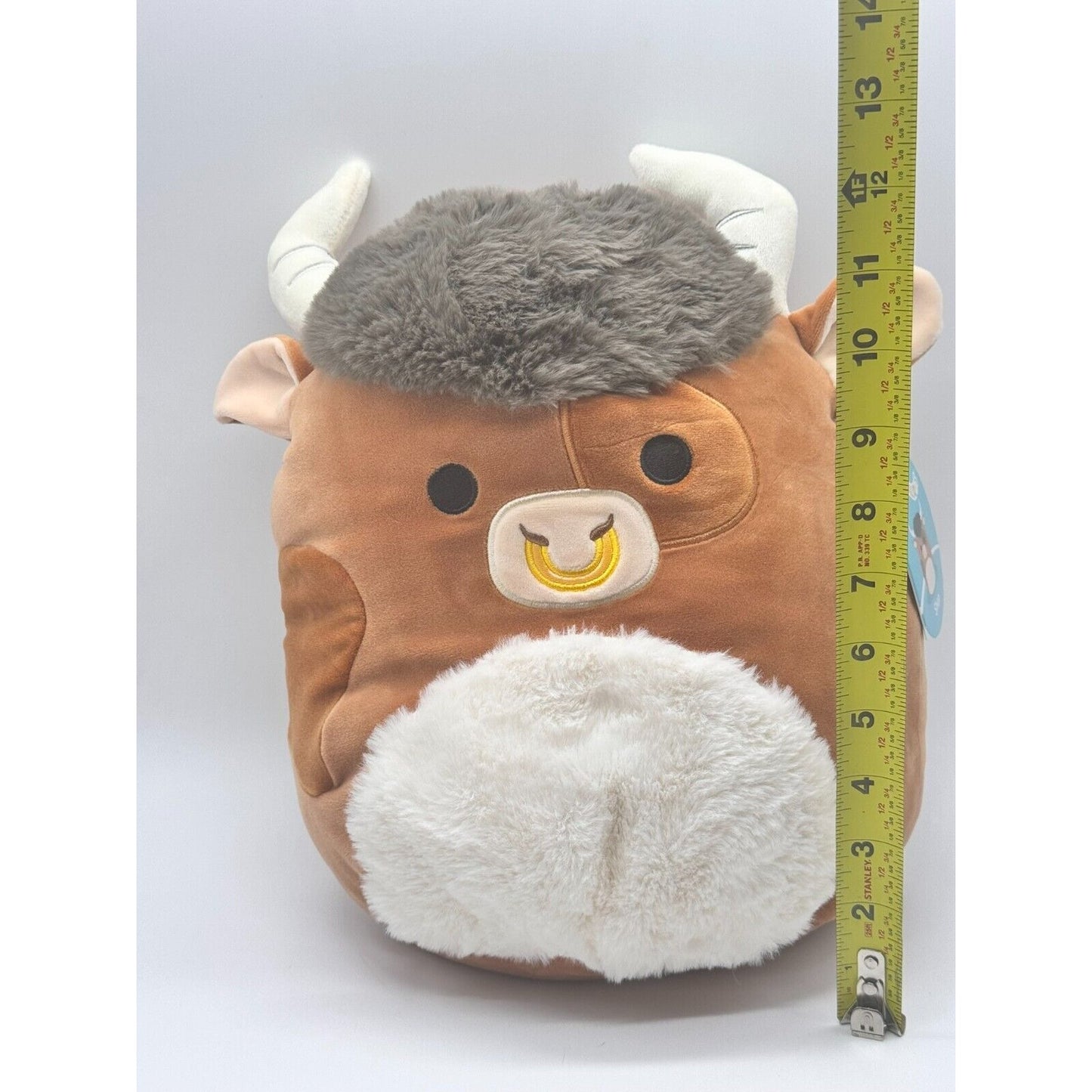 Squishmallows Shep the Highland Cow 11 Inches Brown Spotted Bull Plush 2023 NWT