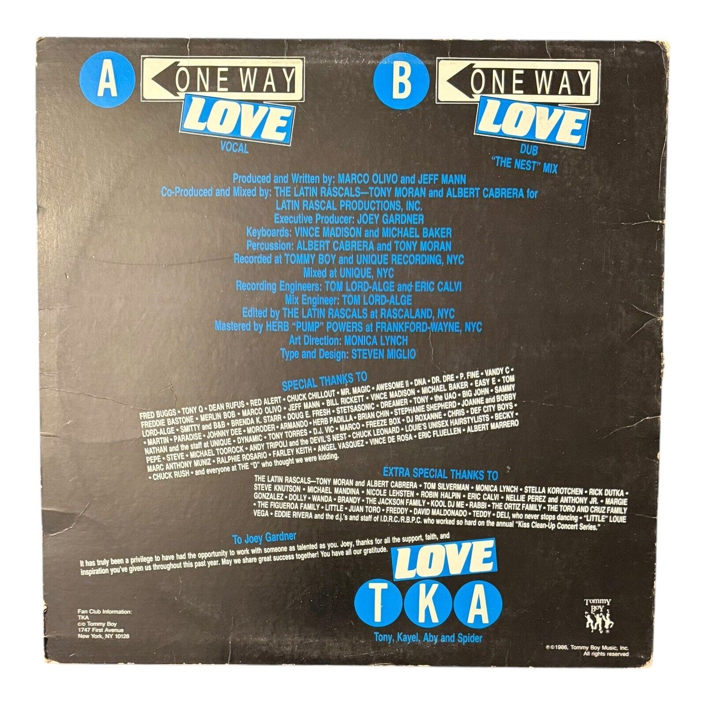 TKA – One Way Love 1986 12" Single TB 866