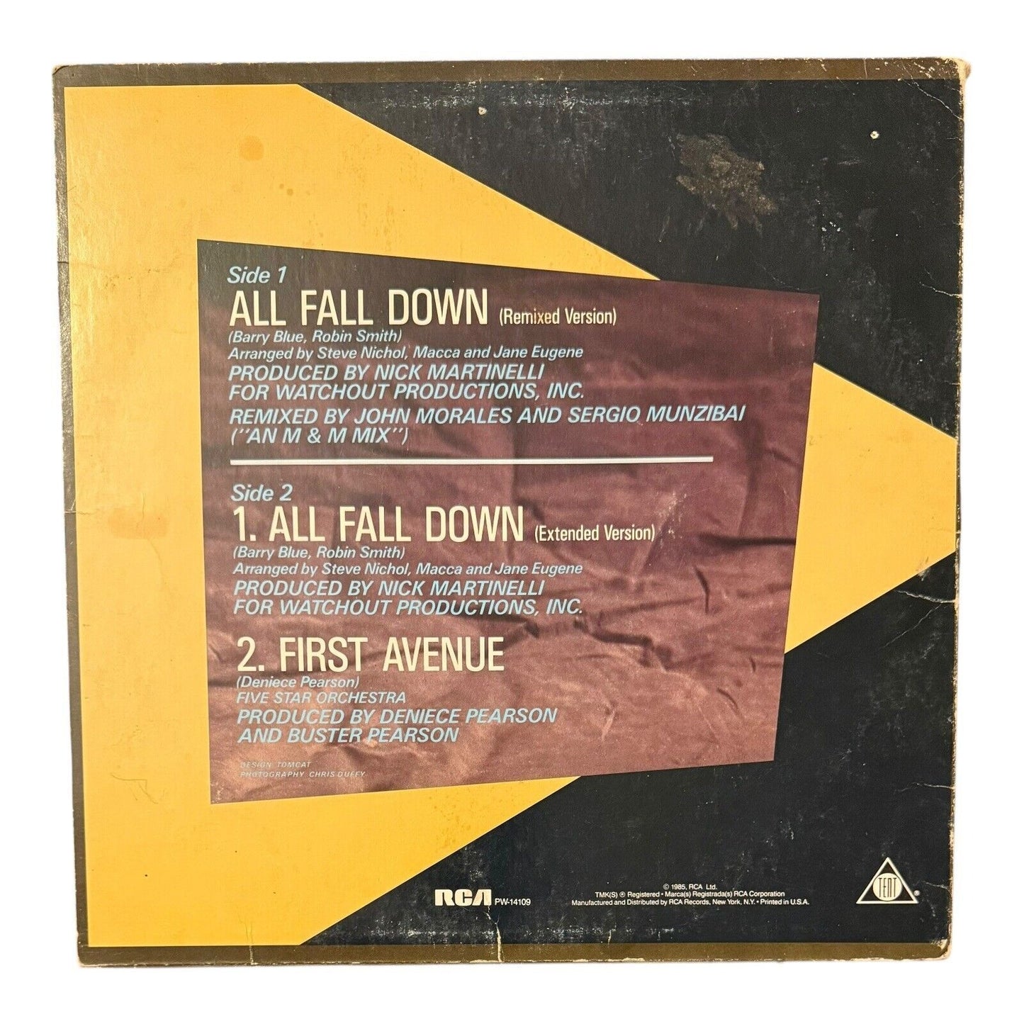 Five Star-All Fall Down-3 Tracks-RCA PW-14109 Vinyl Record 12″