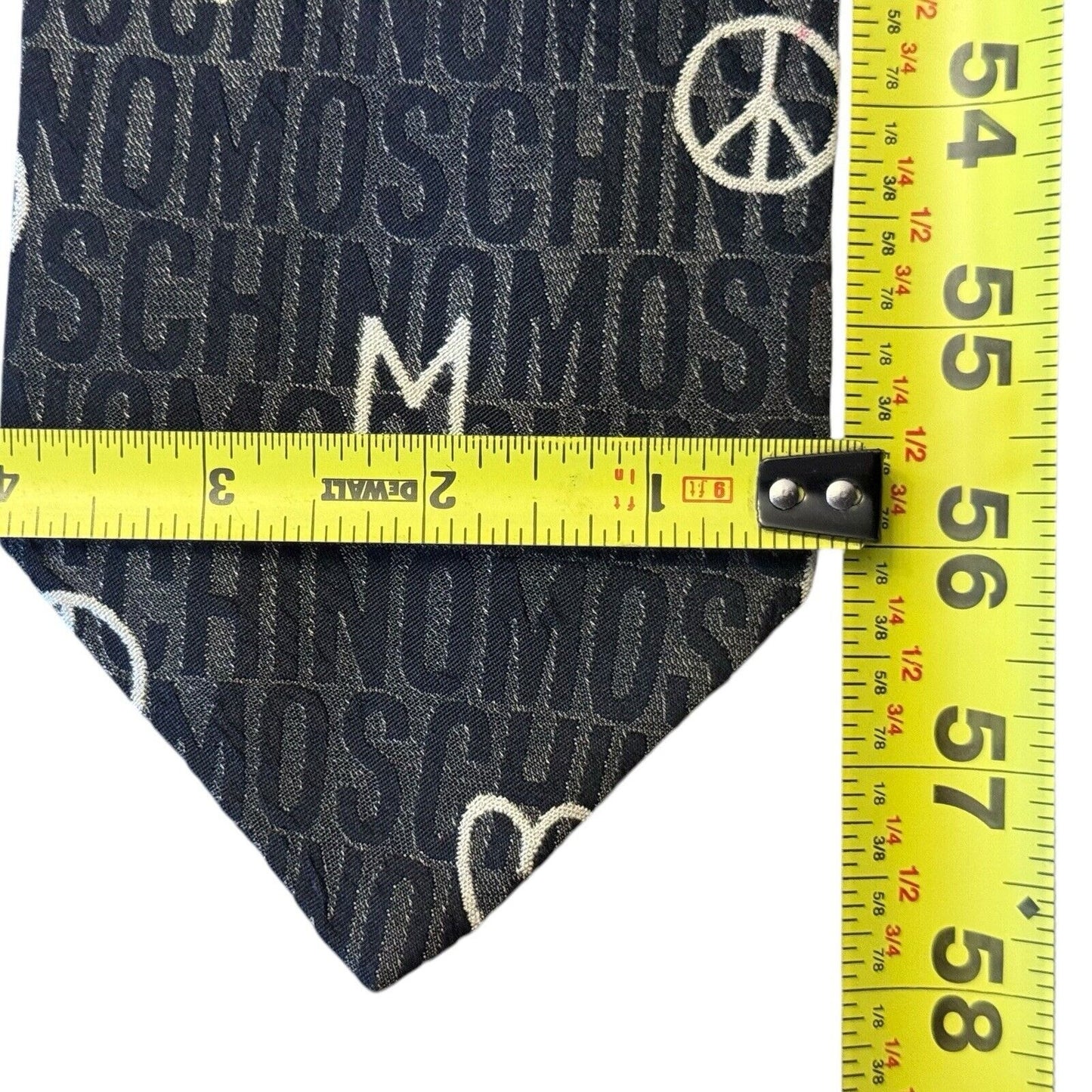 Moschino Peace & Happiness Men’s Black Silk Tie