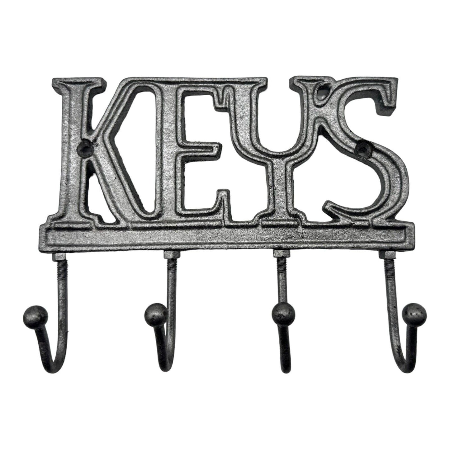 Key Holder for Wall - Decorative Farmhouse Rustic Iron Wall Mount Key Organizer