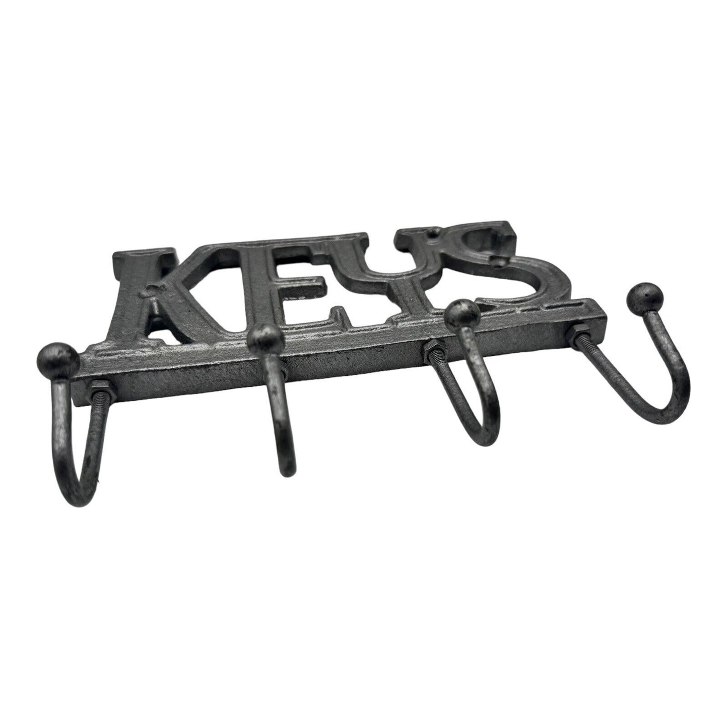 Key Holder for Wall - Decorative Farmhouse Rustic Iron Wall Mount Key Organizer