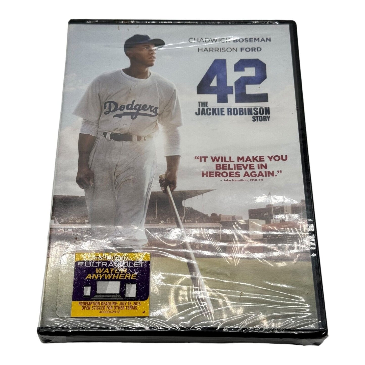 42: The Jackie Robinson Story (DVD, 2013)  Chadwick Boseman Harrison Ford NEW