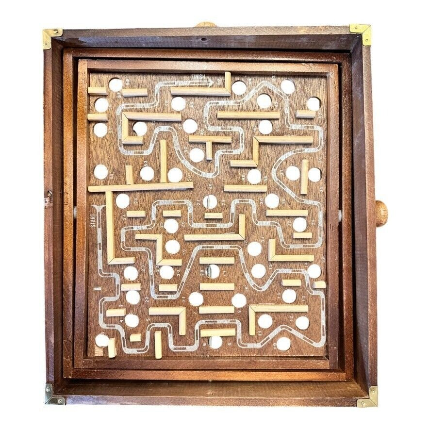 Pavilion Deluxe Wood Labyrinth 3 In 1 Board Game Vintage 1989 Cardinal Complete