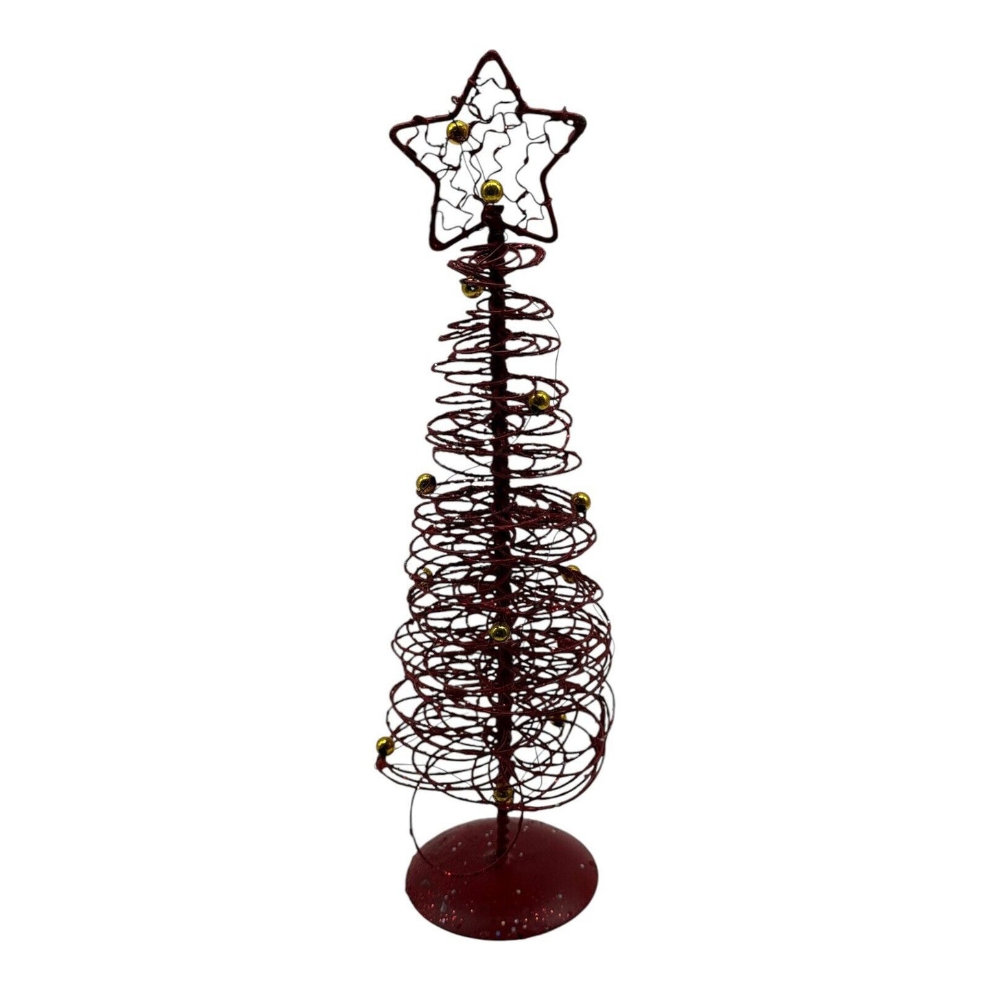 Red Gold Green Glitter Tabletop Christmas Tree Tall - 9.5" Colorful Tree Deco