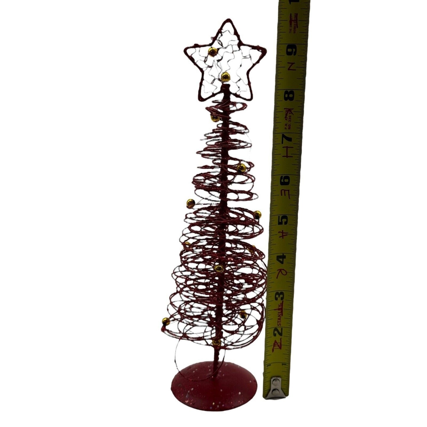 Red Gold Green Glitter Tabletop Christmas Tree Tall - 9.5" Colorful Tree Deco