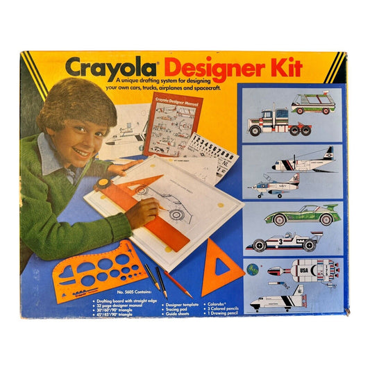 Vintage 1989 Crayola Designer Kit for Vehicles w/Box No 5605