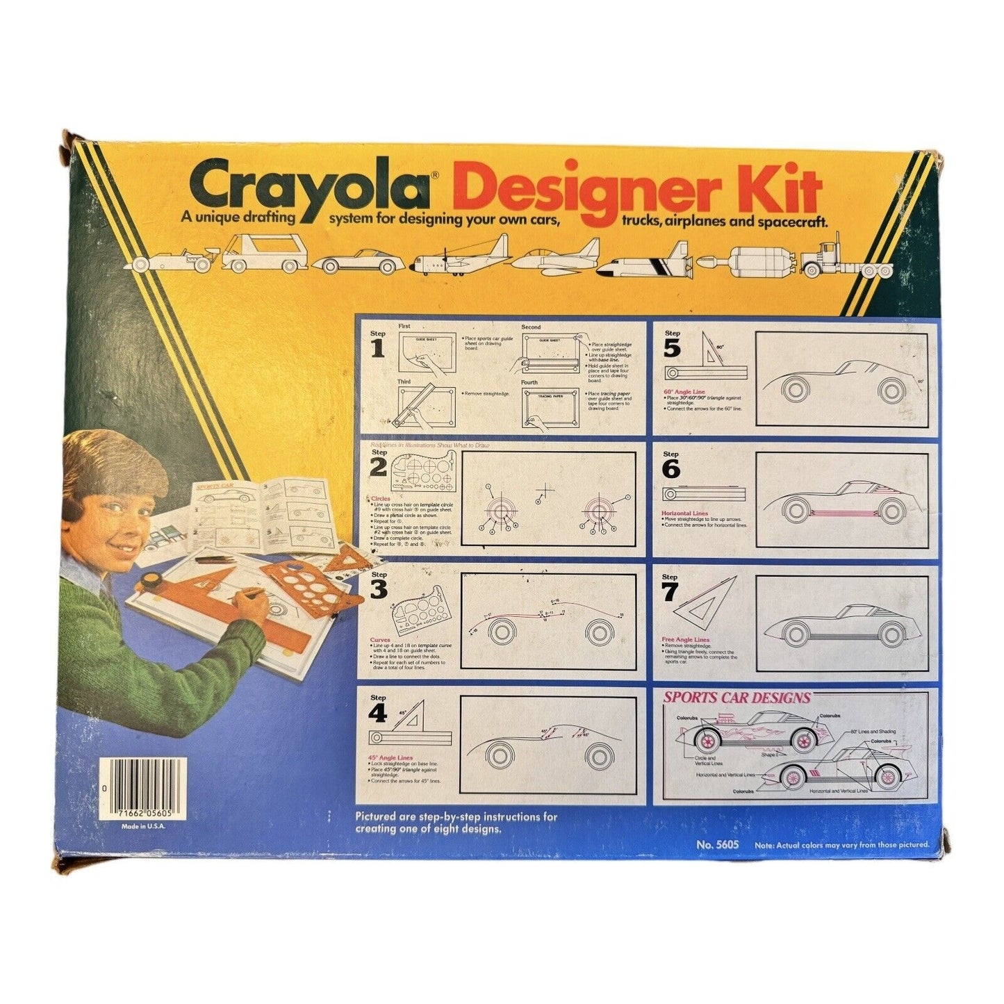 Vintage 1989 Crayola Designer Kit for Vehicles w/Box No 5605