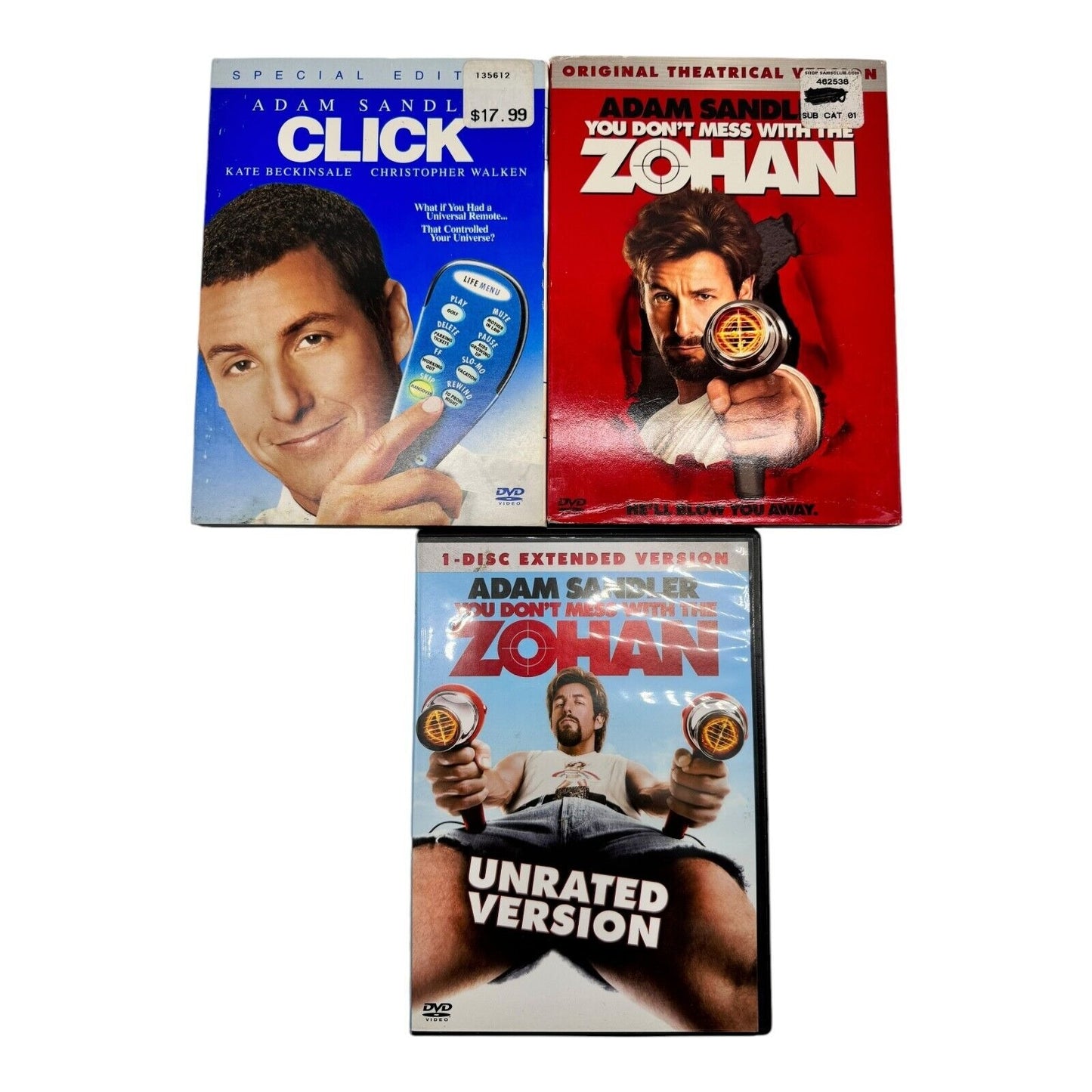 Adam Sandler Movie Night - 3 DVD Movies Zohan / Click