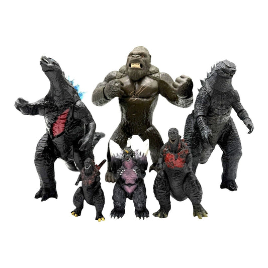 Lot of 6 Godzilla & King Kong Figures - Vintage & Modern Collection