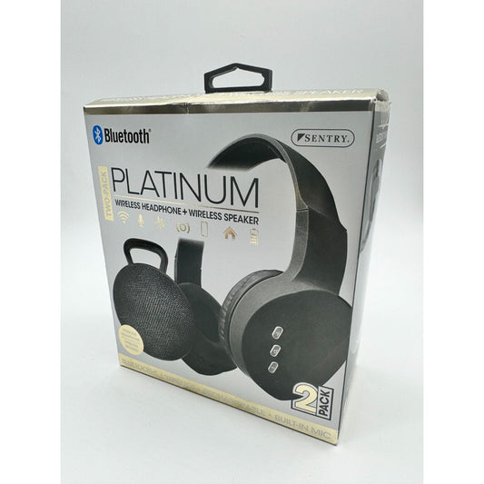 Sentry Platinum Wireless Headphones & Speaker Two 2 Pack Combo Bluetooth