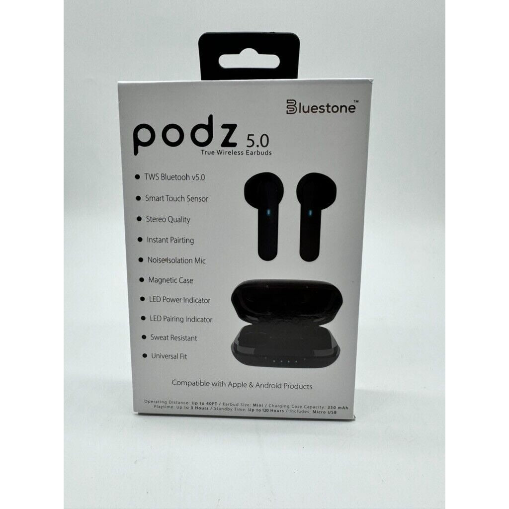 Podz 5.0 True Wireless Earbuds Bluetooth Headphones With Charging Case-Universal