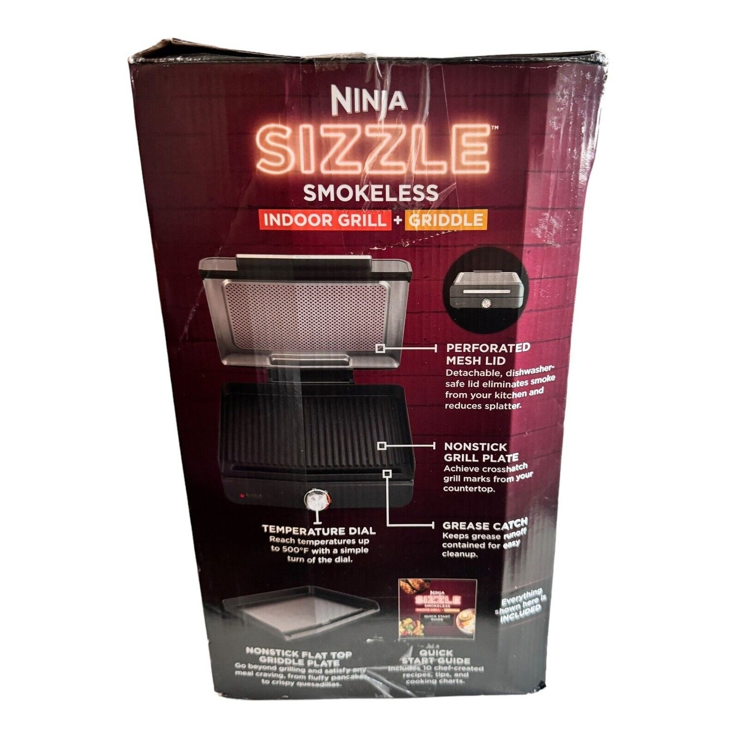 Ninja GR101 Sizzle Smokeless Indoor Grill & Griddle