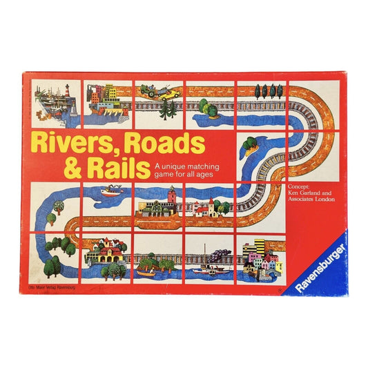 Rivers, Roads, and Rails 1984 Ravensburger Vintage Game Includes All Tiles