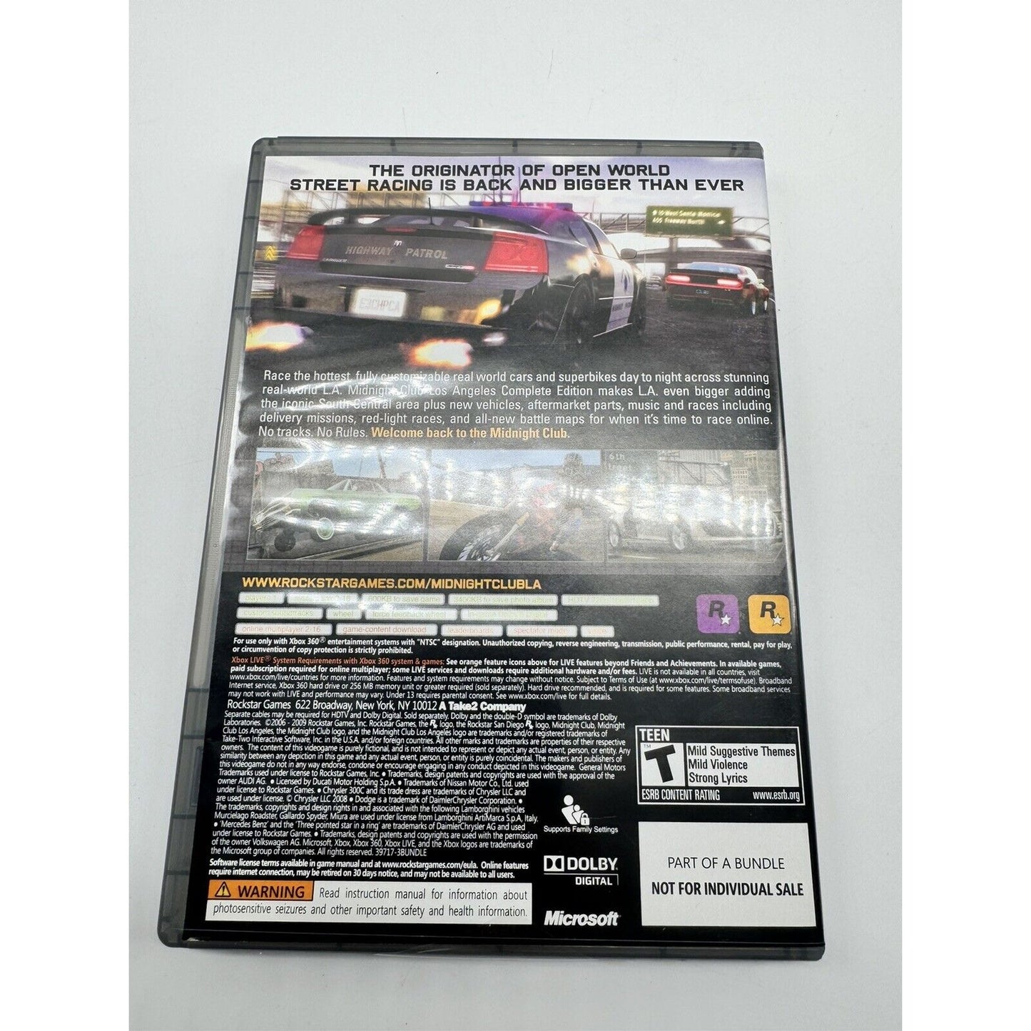 Midnight Club Complete Edition Xbox 360 Platinum Hits