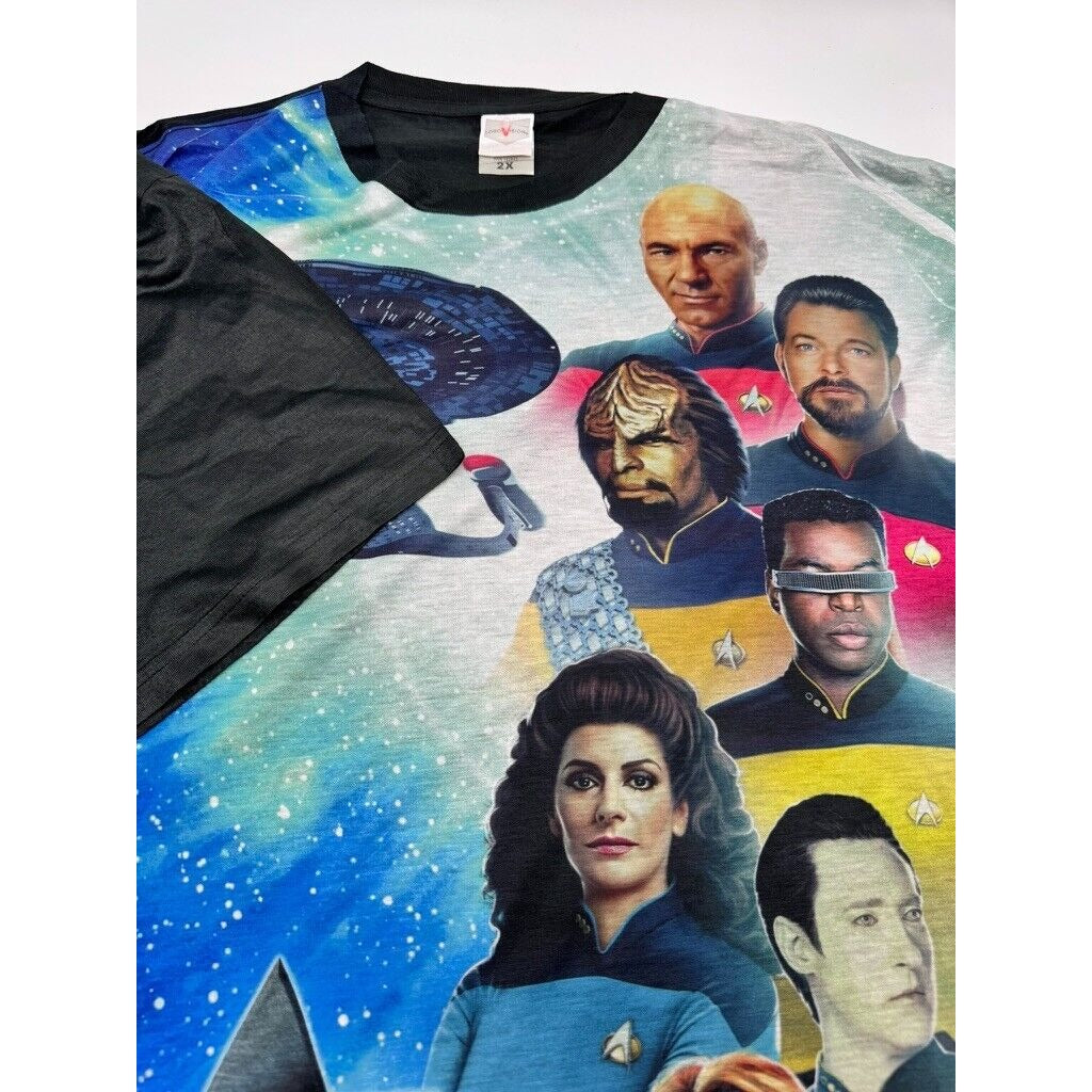 Star Trek: The Next Generation Crew Big Graphics All Over Print T Shirt Mens 2XL