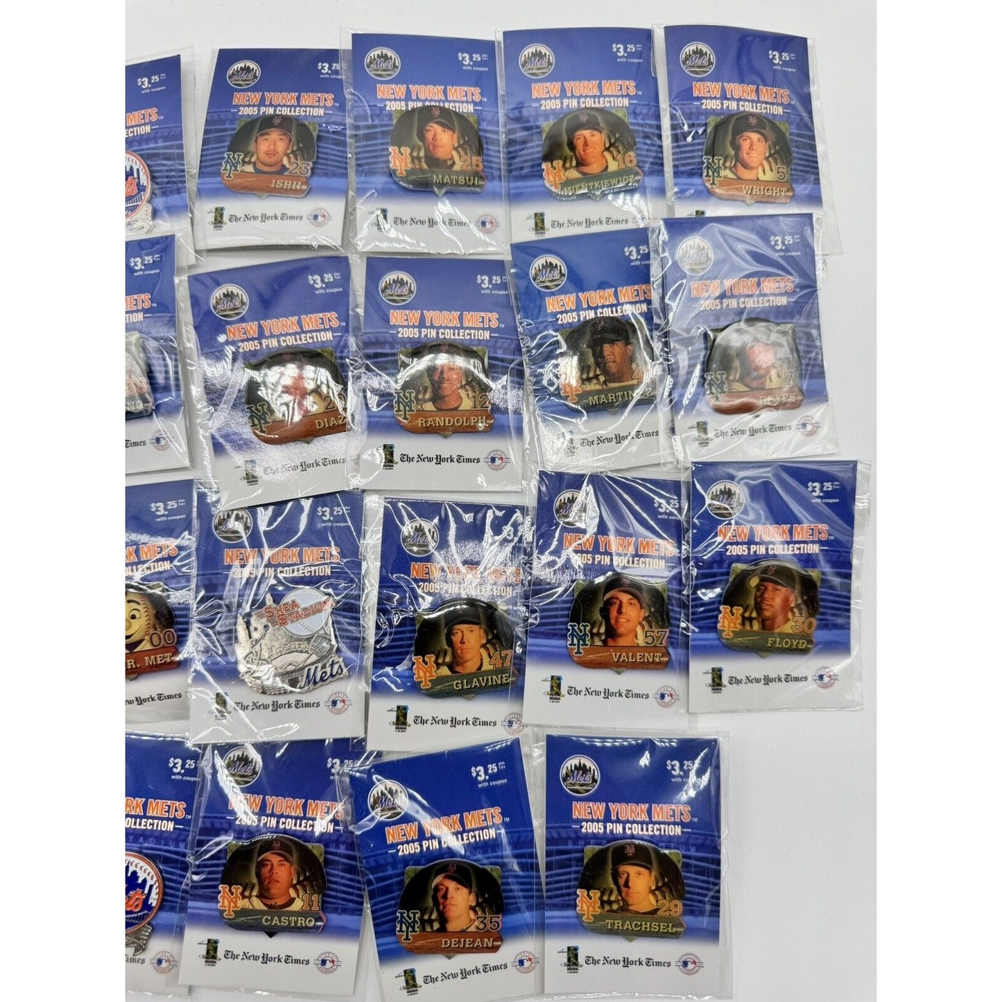 New York Mets 2005 SHEA STADIUM 26pc Pin Collection from NY TIMES