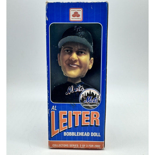 NY METS AL LEITER BOBBLEHEAD: STATE FARM 2002 PROMO. Never Displayed.