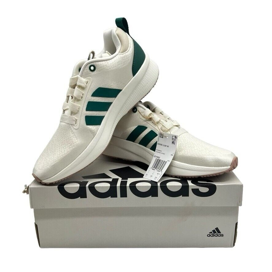 adidas Women's Edge Lux 6 Sneaker, Off White/Collegiate Green/Wonder Beige, 8.5