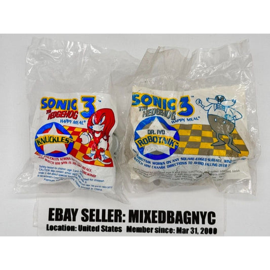 1993 McDonald's Knuckles/Dr  Ivo Robotnick SEGA Sonic Hedgehog 3 Happy Meal Toy