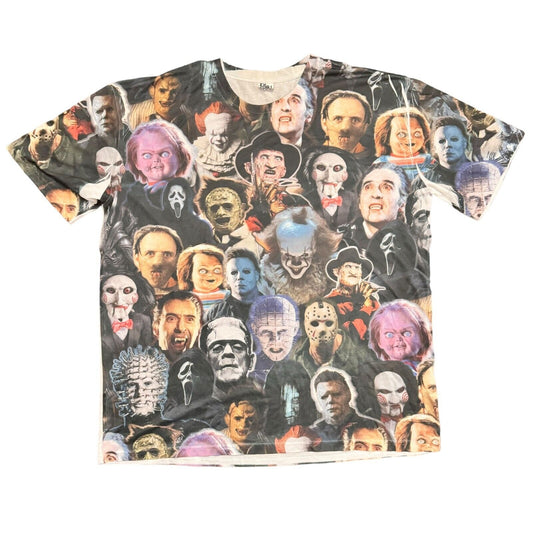 Horror Movie Collage T-Shirt Movie Characters Halloween Spooky Season Tee