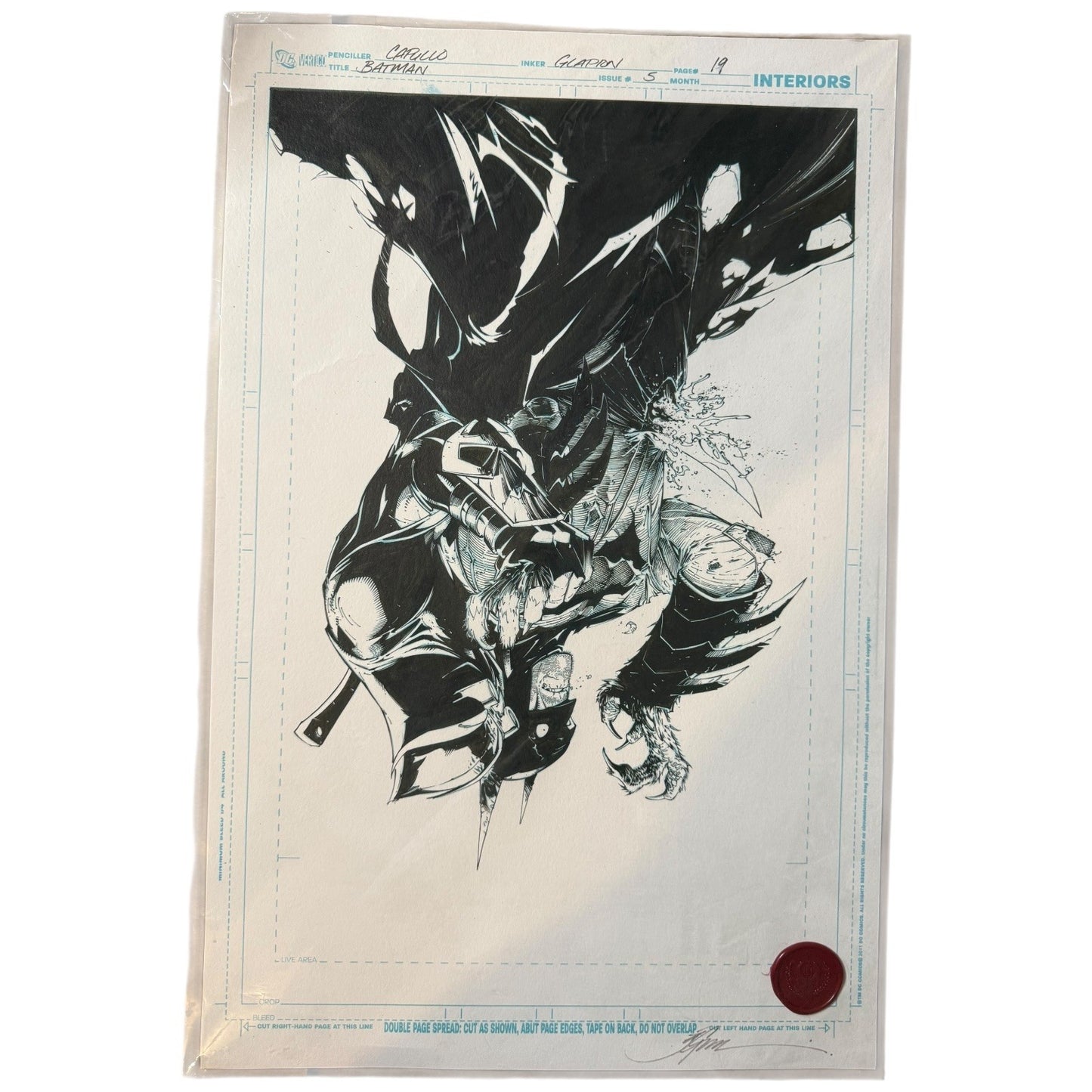 Batman #5 Page 19 Court of Owls Art - Capullo Glapion 11x17 DC 2012