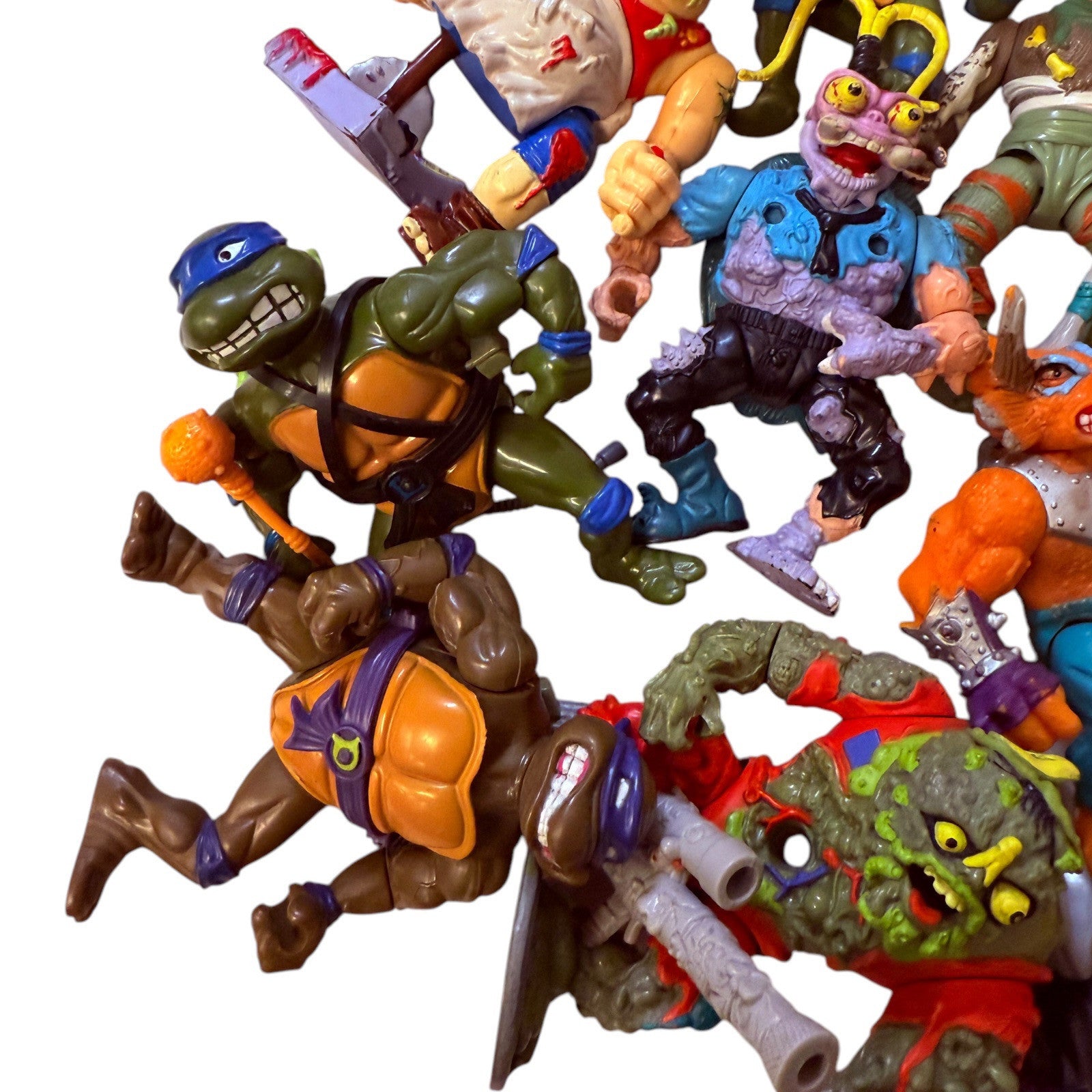TMNT Ninja Turtles Action Figures Lot – Vintage 1980s Playmates Mirage Toys
