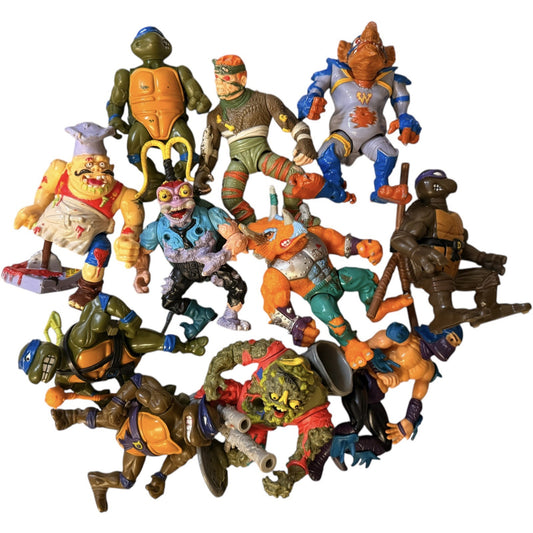 TMNT Ninja Turtles Action Figures Lot – Vintage 1980s Playmates Mirage Toys