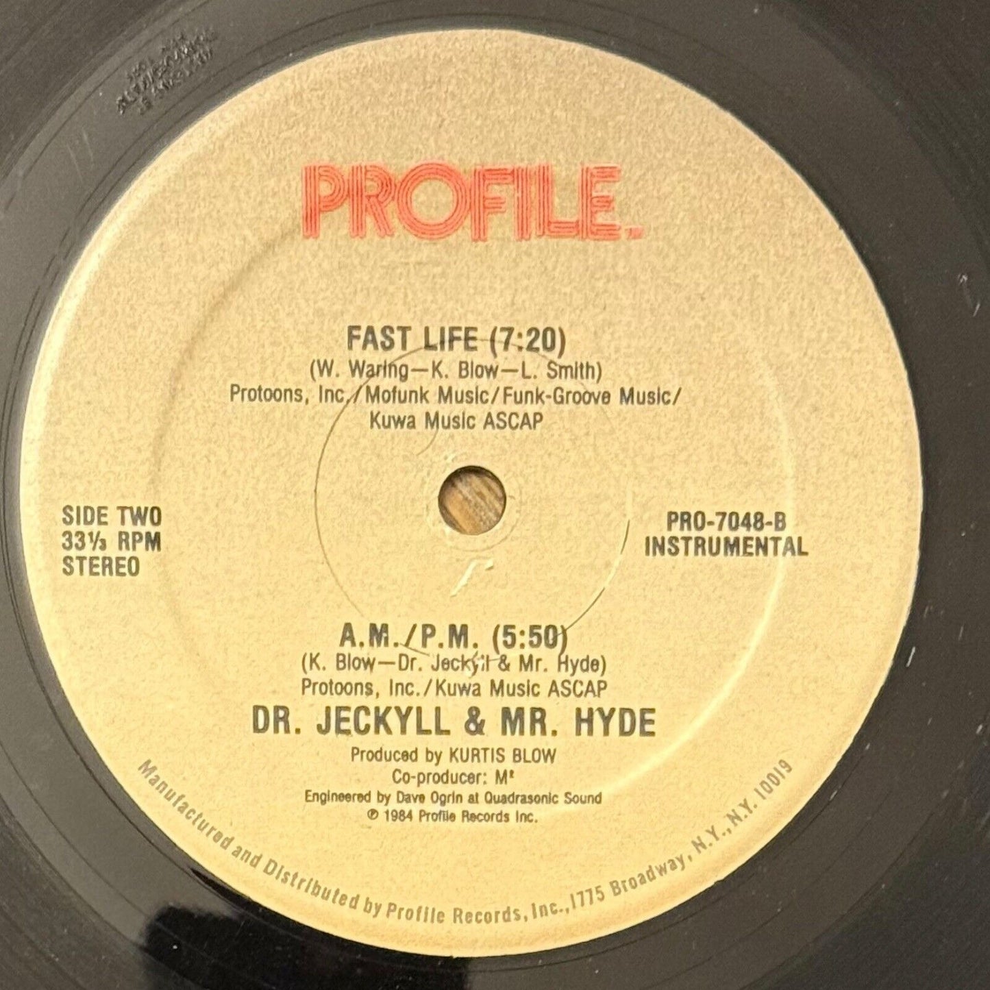 Dr. Jeckyll & Mr. Hyde – Fast Life / A.M. P.M. - 12" VINYL SINGLE