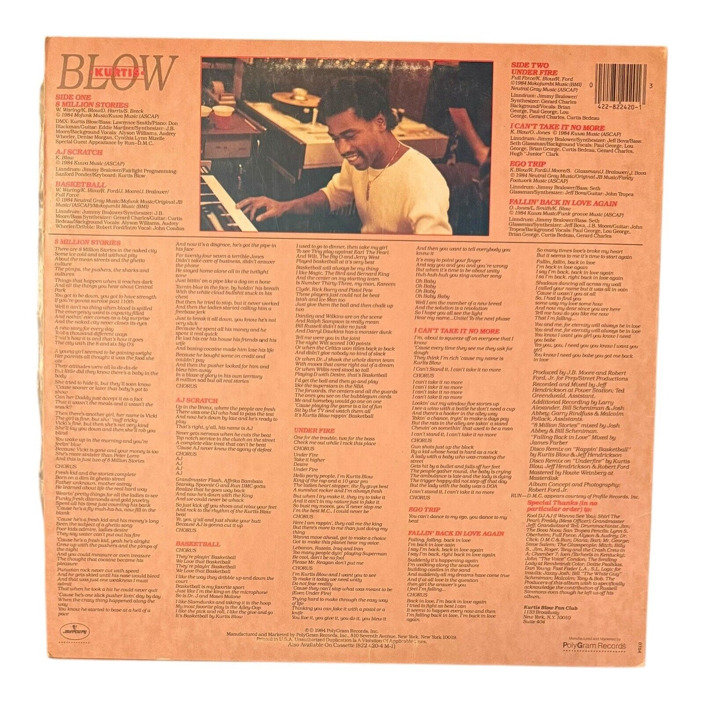 Kurtis Blow Vinyl Record Album, Ego Trip, 1984, Early Hip Hop